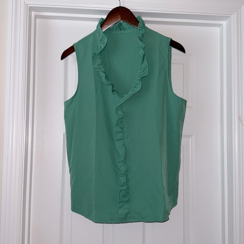 Shein ruffle front sleeveless blouse